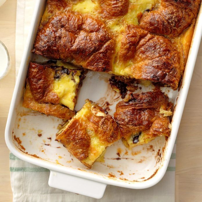 Chocolate Croissant Pudding