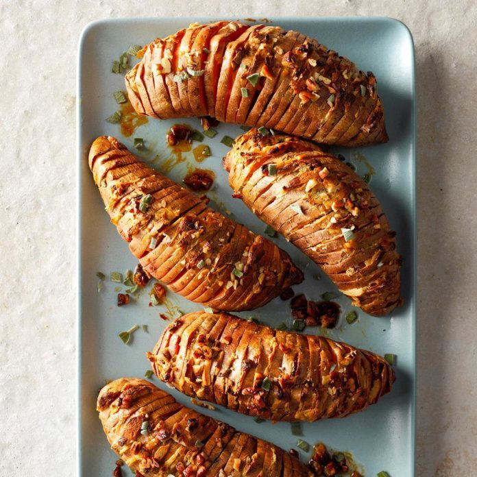 Hasselback sweet potato