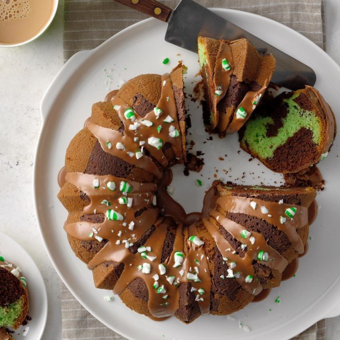 Mint Swirl Fudge Cake