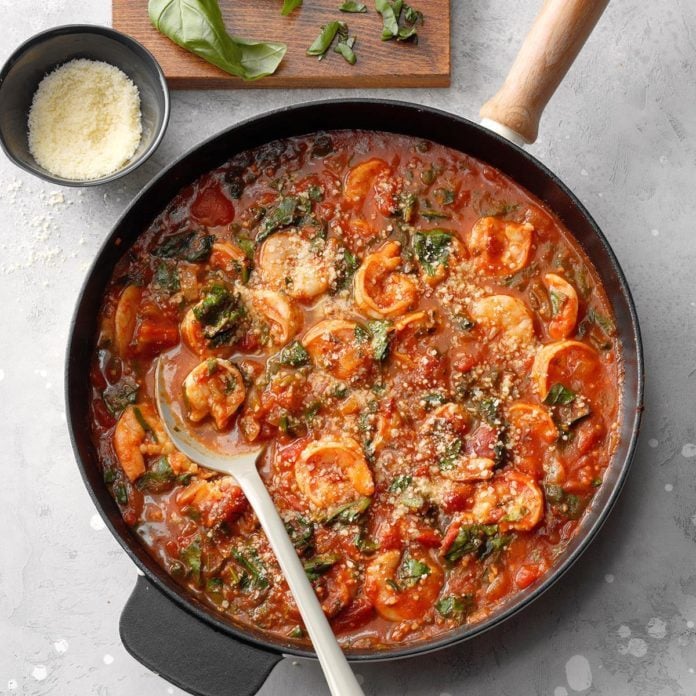 Spinach and Shrimp Fra Diavolo