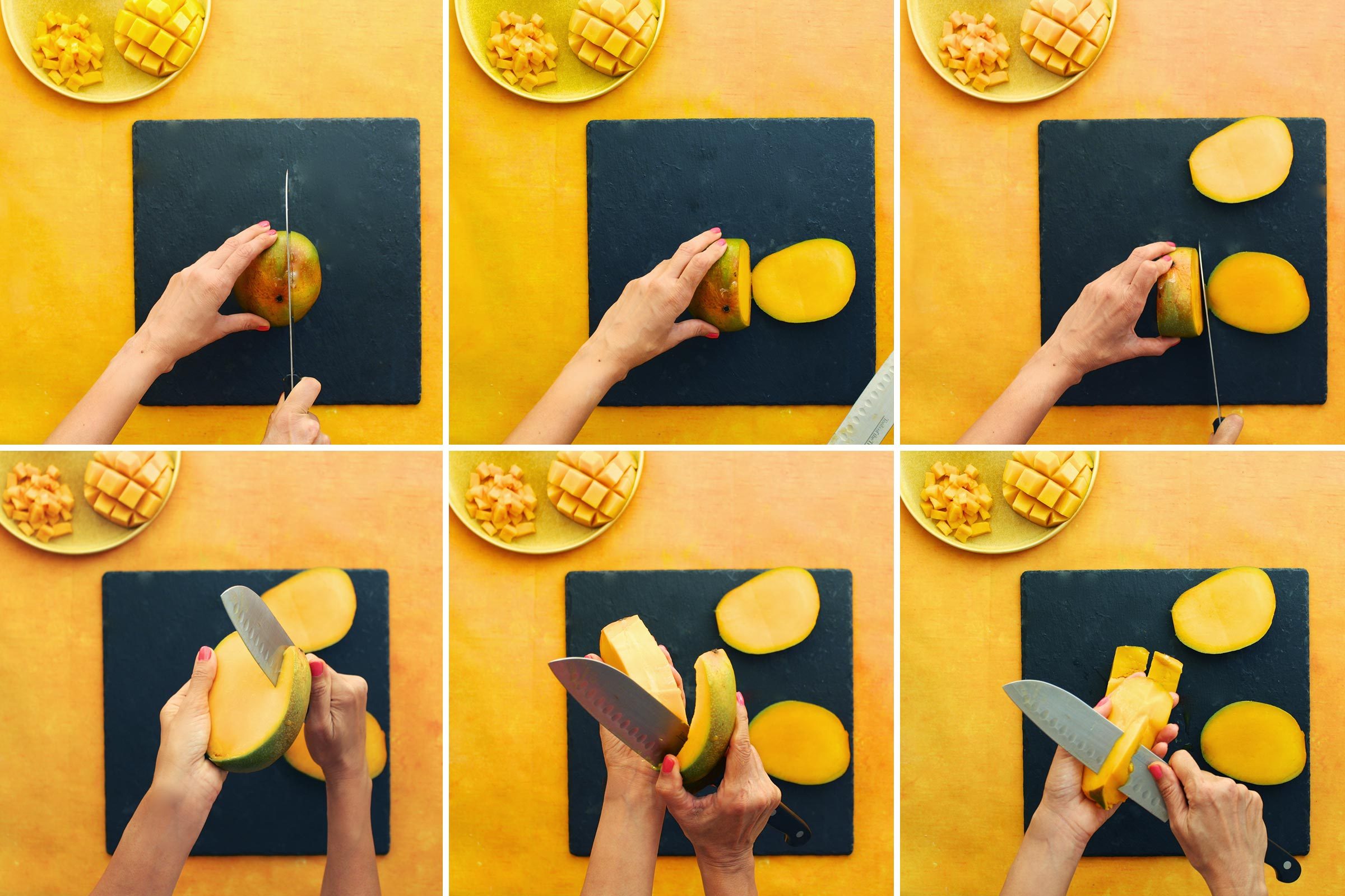 how to cut a mango steps