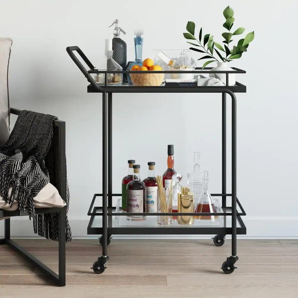 Nathan James Sally 2 Tier Rolling Bar Cart Ecomm Via Homedepot.com