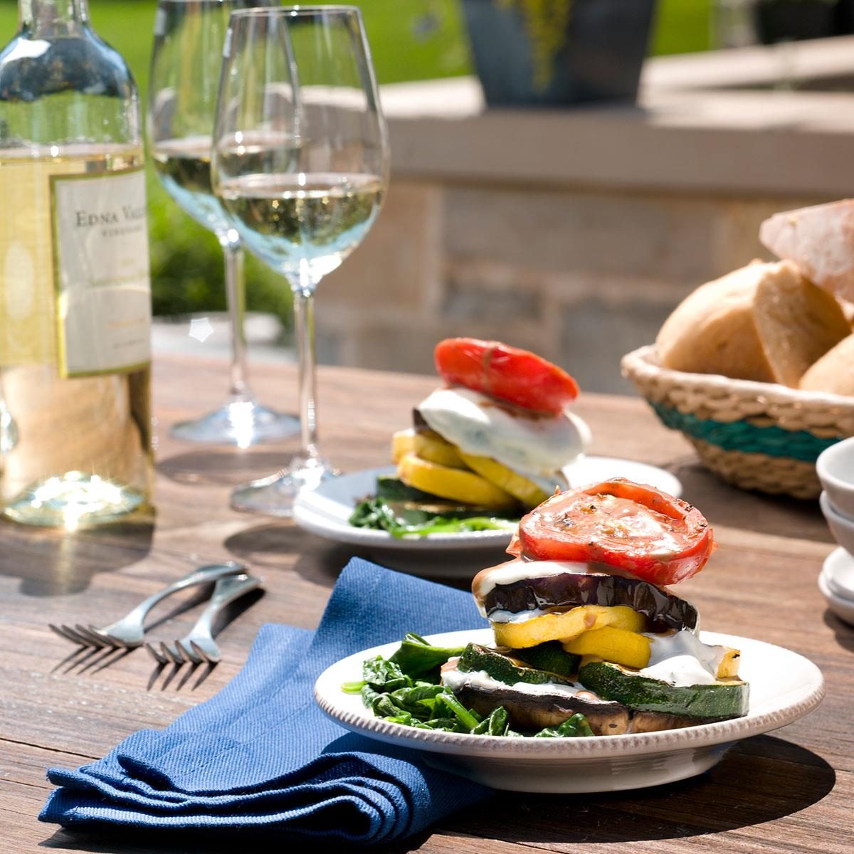 Grilled Vegetable and Goat Cheese Napoleons