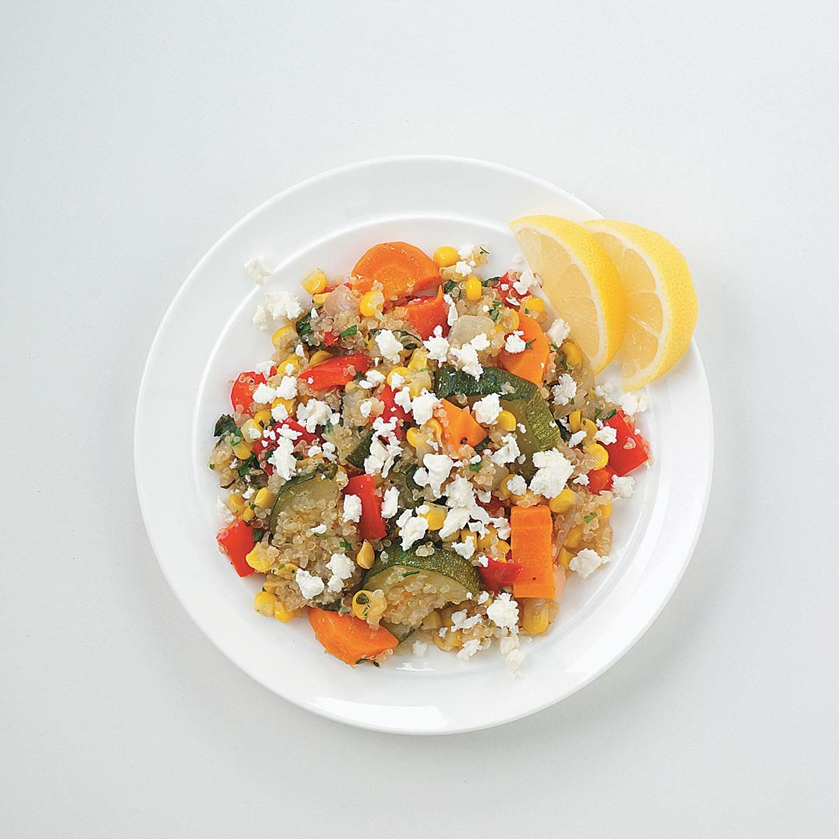 Quinoa with Roasted Veggies and Feta