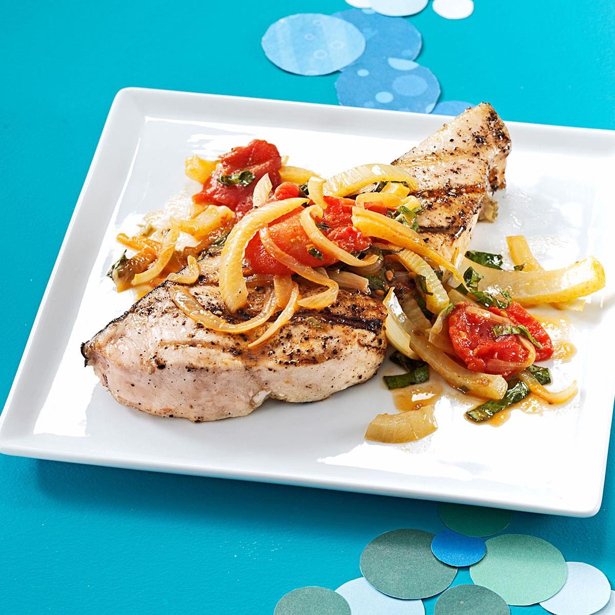 Swordfish with Fennel and Tomatoes