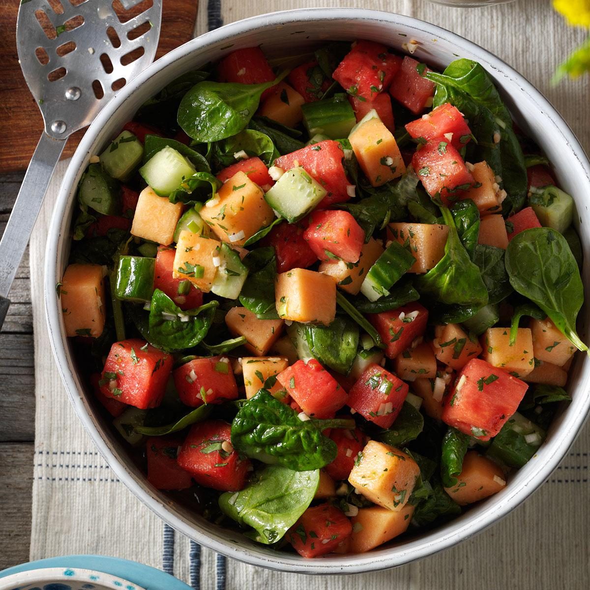 watermelon and spinach salad