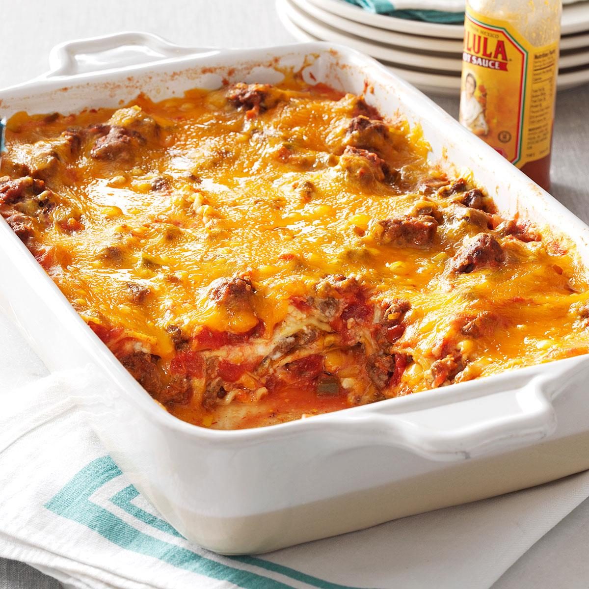 Beef Taco Lasagna