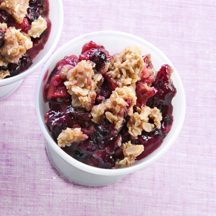 Blueberry Rhubarb Crisp Recipe Taste Of Home