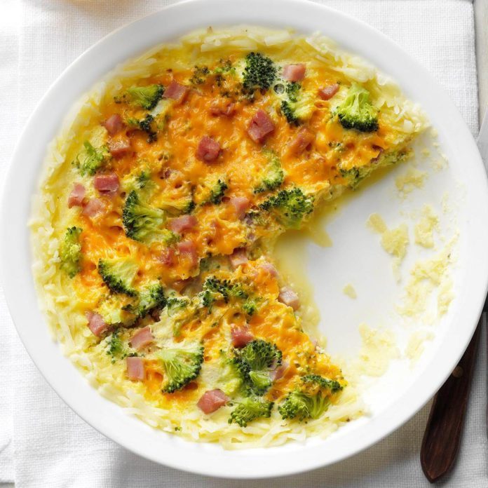 Cheesy Broccoli and Ham Quiche