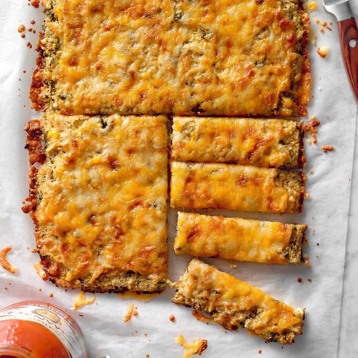 Cheesy Cauliflower Breadsticks Recipe  Taste of Home