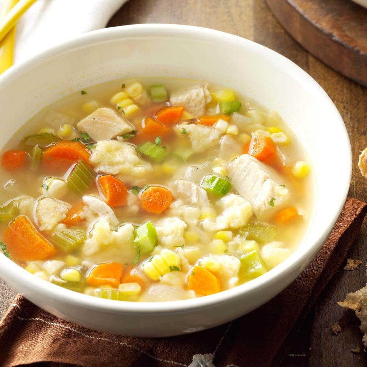 Chicken Corn Soup with Rivels Recipe | Taste of Home