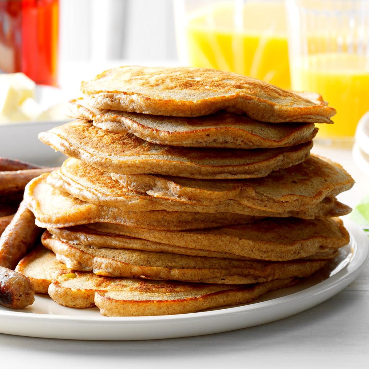 Cinnamon Apple Pancakes Recipe Taste Of Home   Cinnamon Apple Pancakes EXPS SDAS17 24383 B04 07 1b 