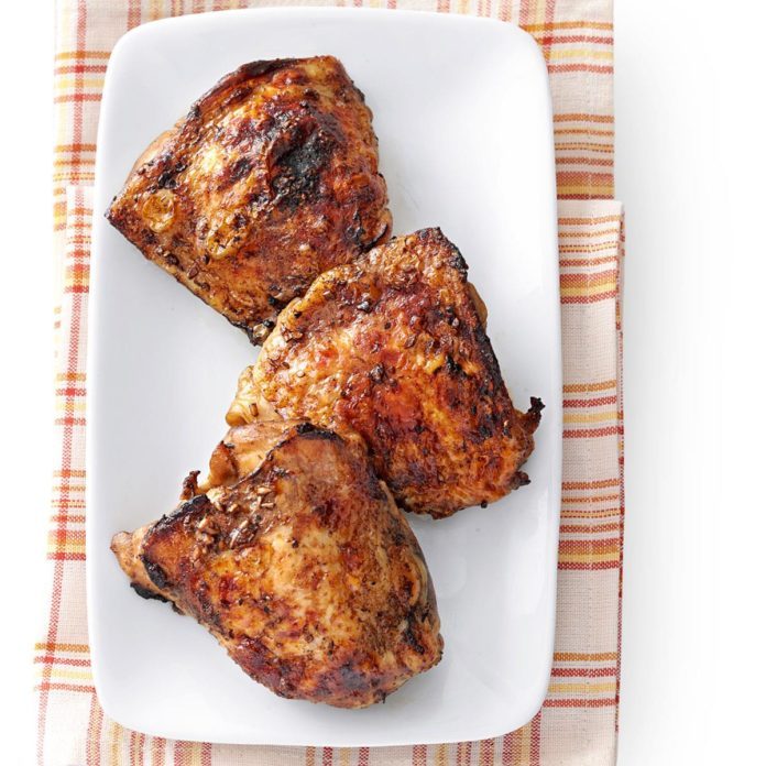 Crispy GarlicBroiled Chicken Thighs Recipe Taste of Home