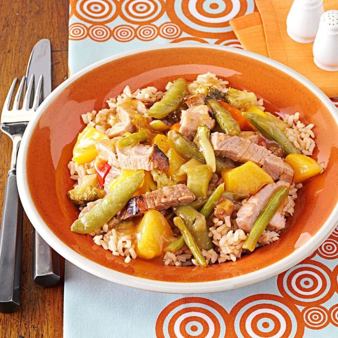 Ginger-Peach Pork Skillet