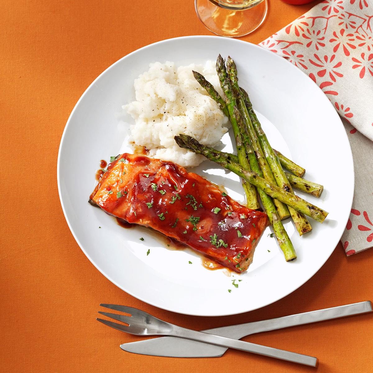 Grilled Barbecued Salmon Recipe Taste Of Home