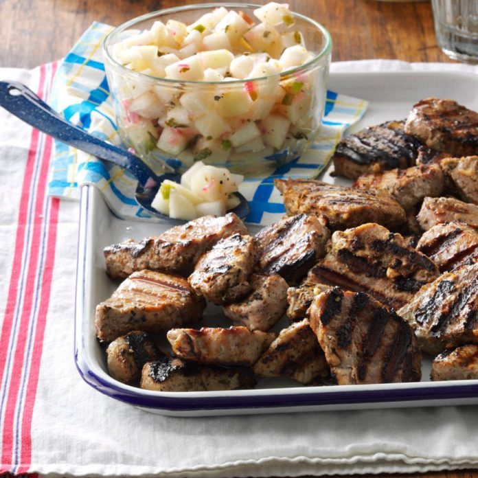 Idaho: Grilled Pork with Pear Salsa