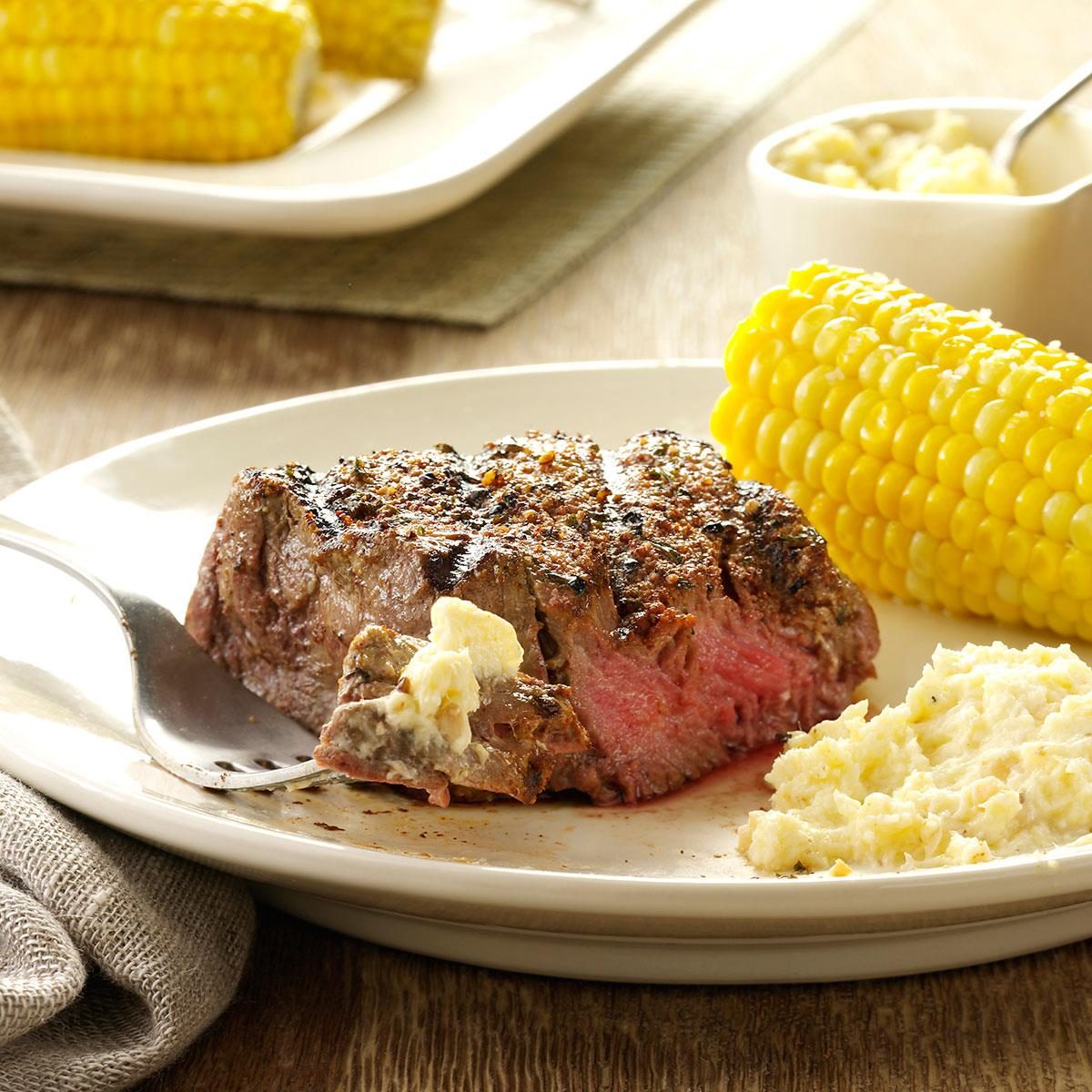 Seasoned Steaks with Horseradish Cream Recipe | Taste of Home