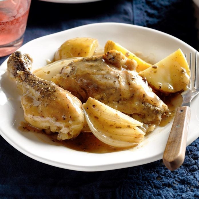 Slow-Cooked Greek Chicken Dinner