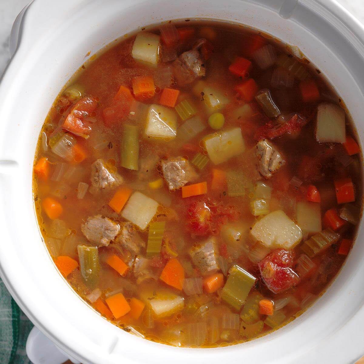Slow Cooker Vegetable Soup Recipe | Taste of Home