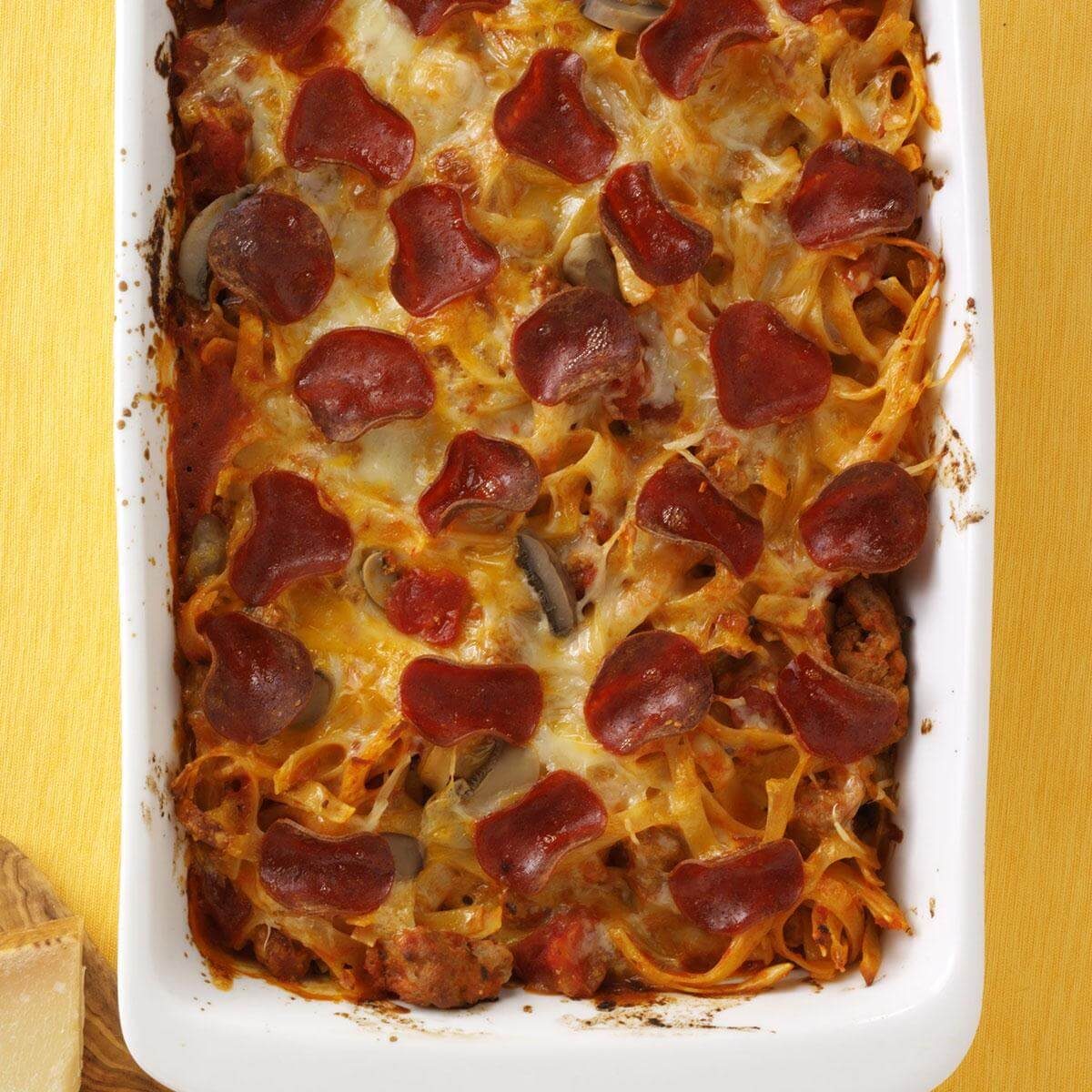 Pepperoni Pizza Casserole Recipe | Taste of Home