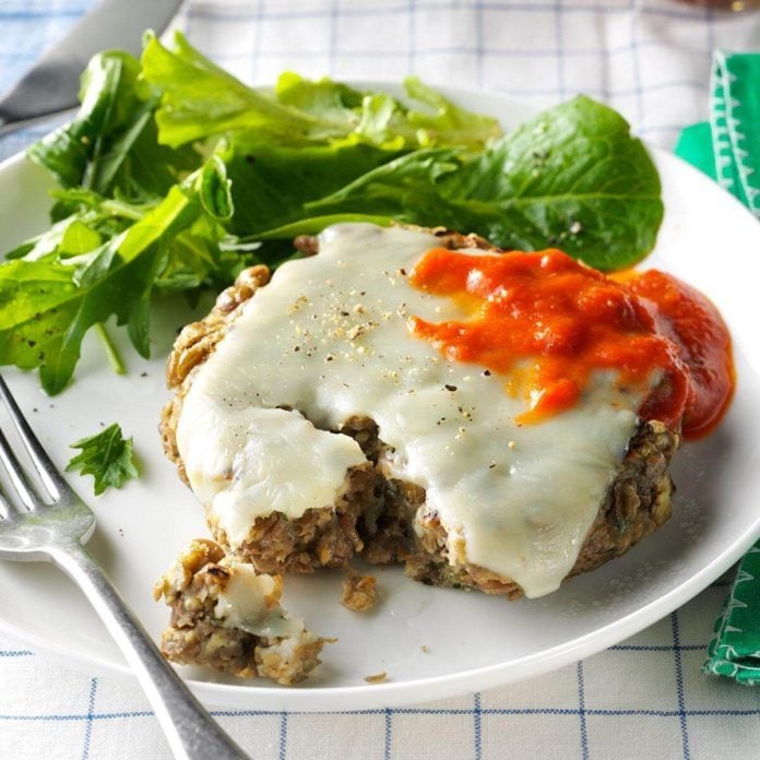 Italian Herb-Lentil Patties with Mozzarella