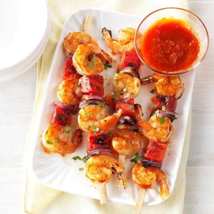 Scorpio: Spicy Shrimp & Watermelon Kabobs