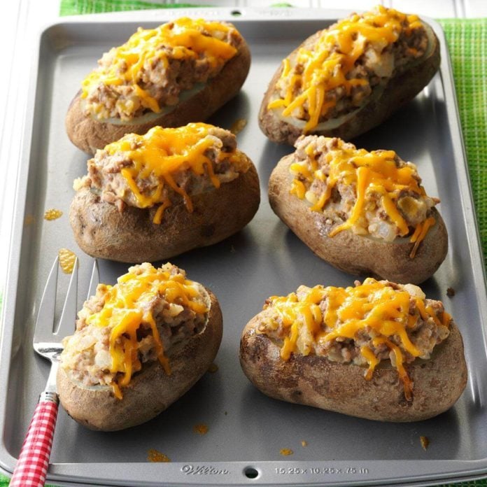 Beef-Stuffed Potatoes Recipe | Taste of Home