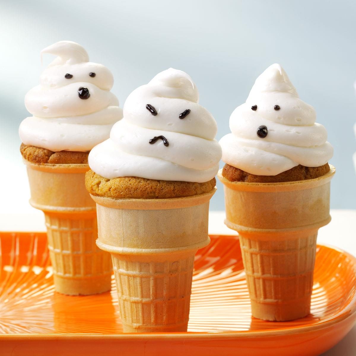 Ghostly Cupcake Cones Recipe | Taste of Home