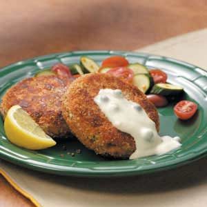 salmon patties with caper mayonnaise