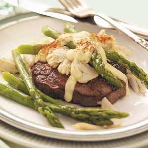 Asparagus Steak Oscar Recipe | Taste of Home