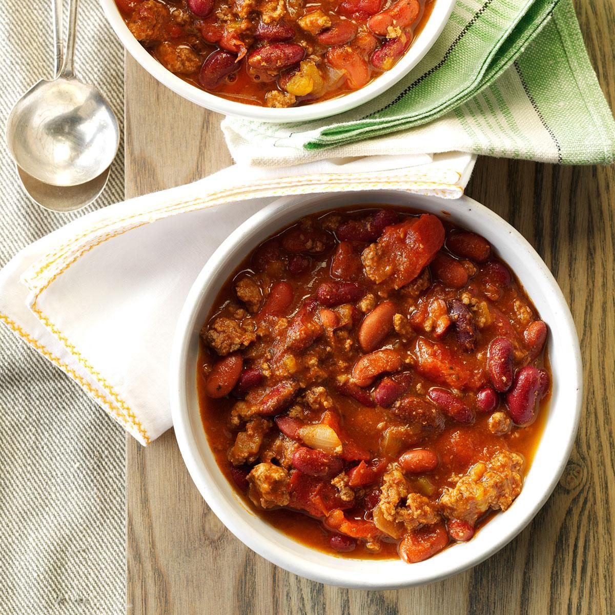 Sandys Slow Cooked Chili Recipe Taste Of Home 