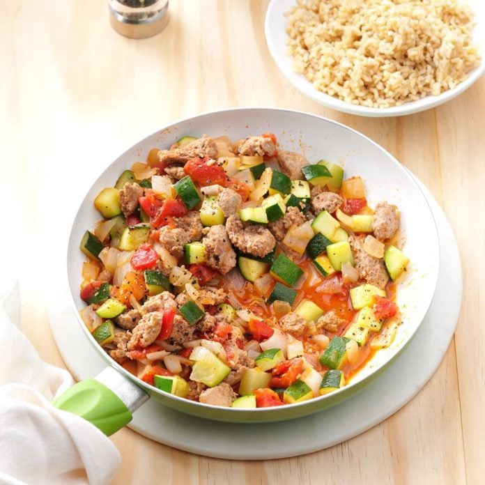 North Carolina: Sausage Zucchini Skillet