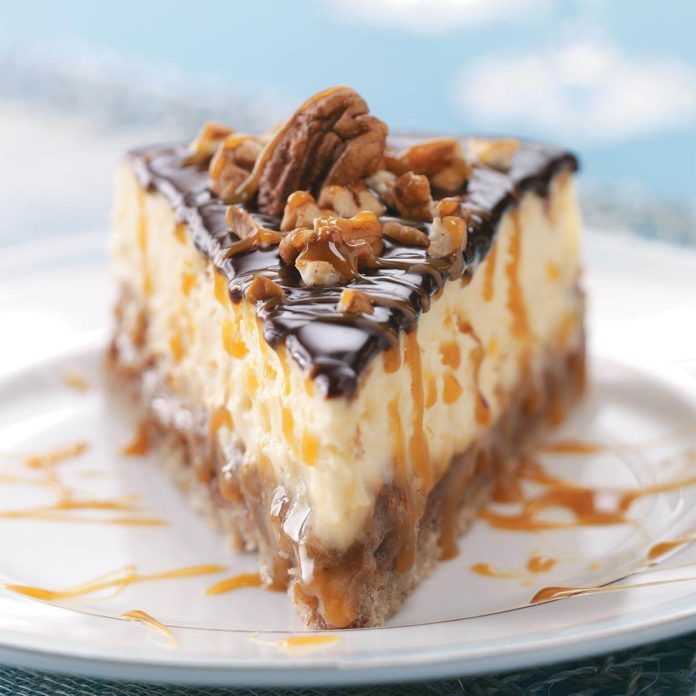 Layered Turtle Cheesecake Recipe | Taste of Home