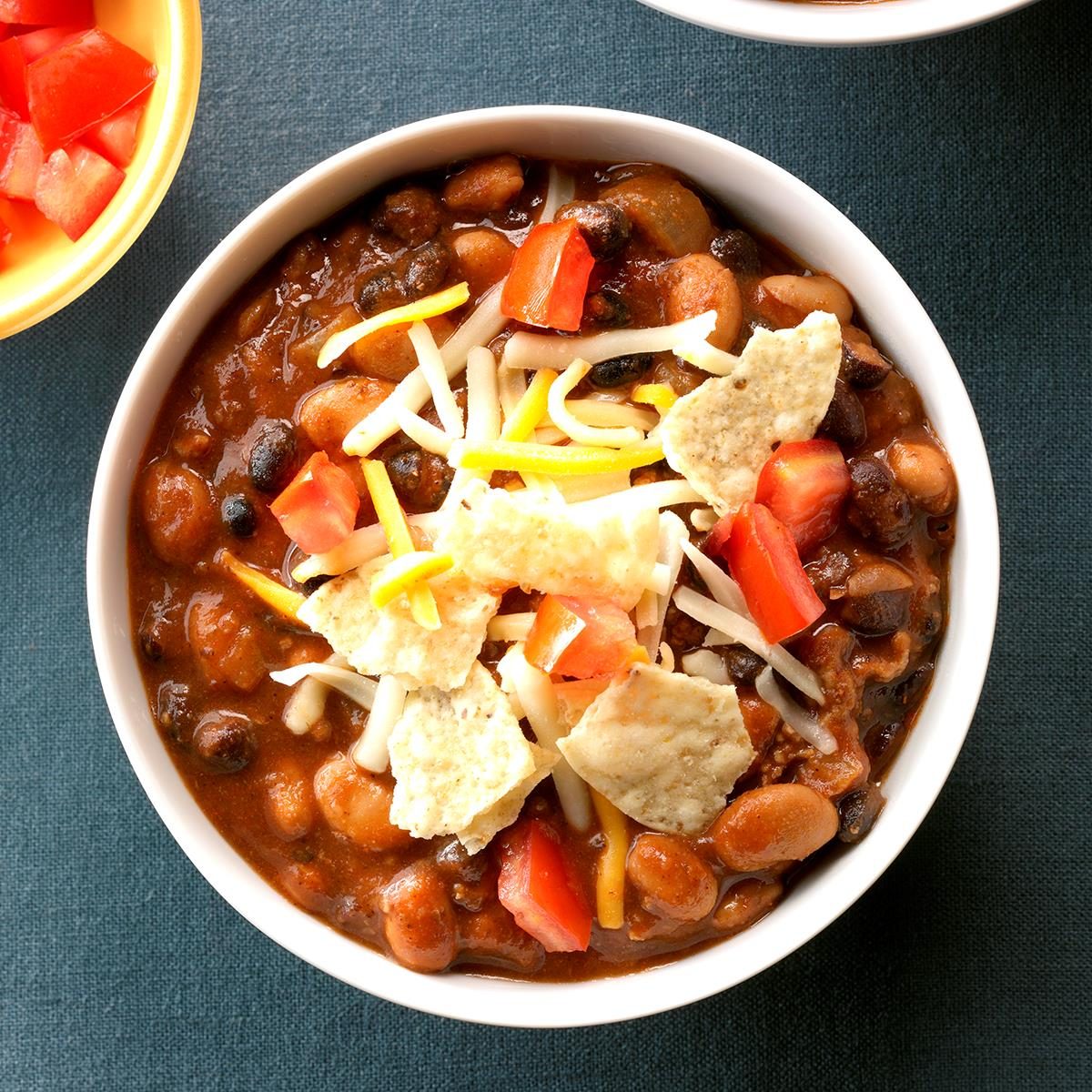 Beef and Bean Taco Chili Recipe  Taste of Home