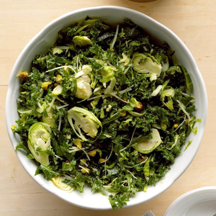 Shredded Kale and Brussels Sprouts Salad