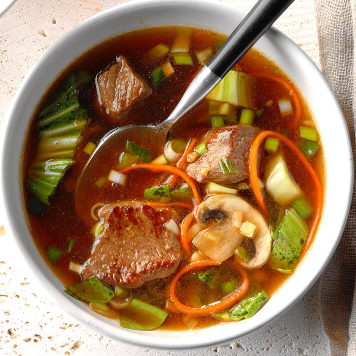 Asian Vegetable Beef Soup Recipe How To Make It Taste Of Home