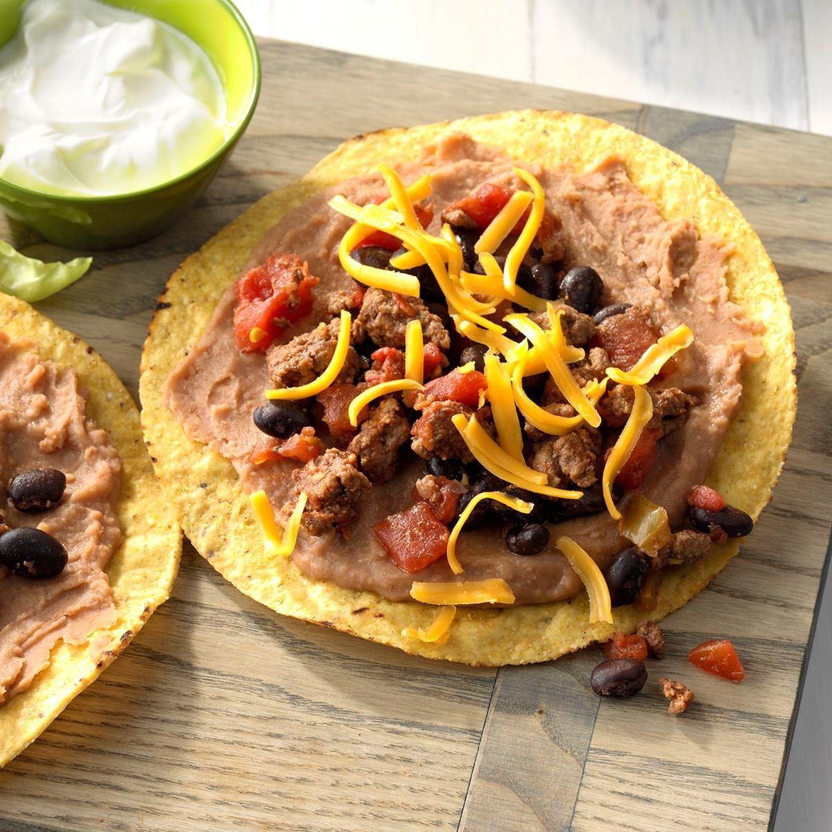 Black Bean And Beef Tostadas