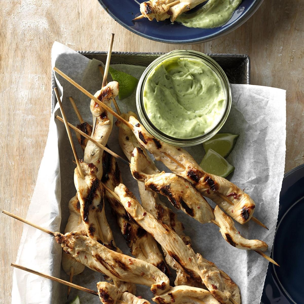 Chicken Skewers with Cool Avocado Sauce