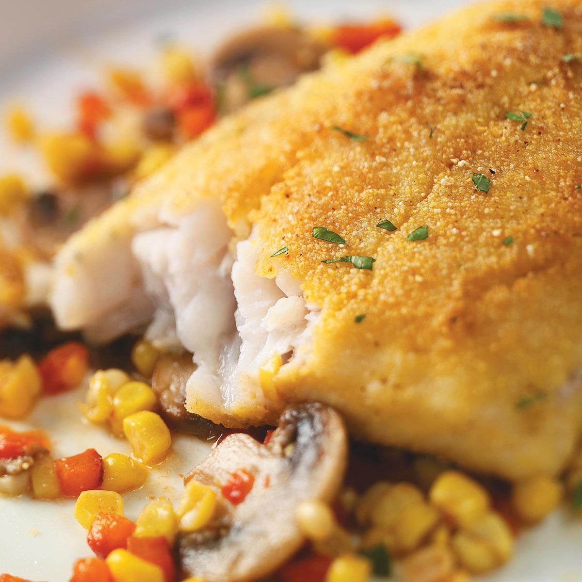 Cornmeal-Crusted Walleye