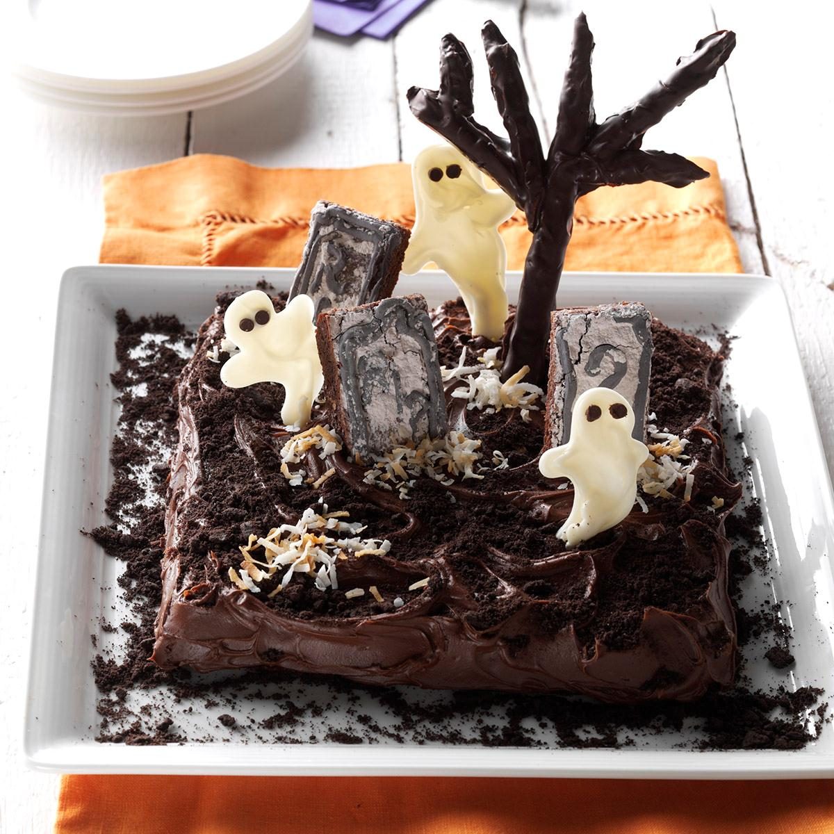 Ghosts in the Graveyard Cake Recipe | Taste of Home