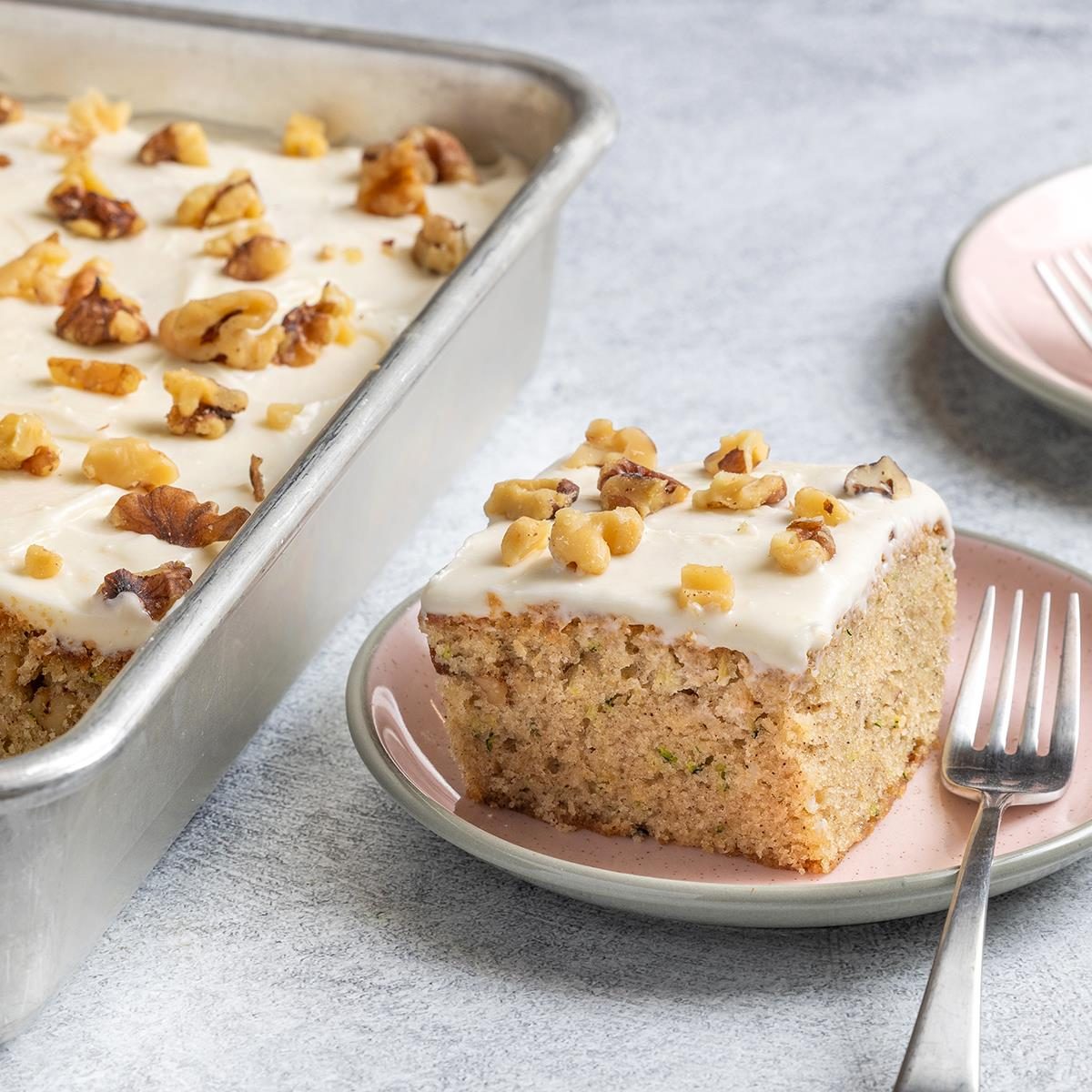 Zucchini walnut cake