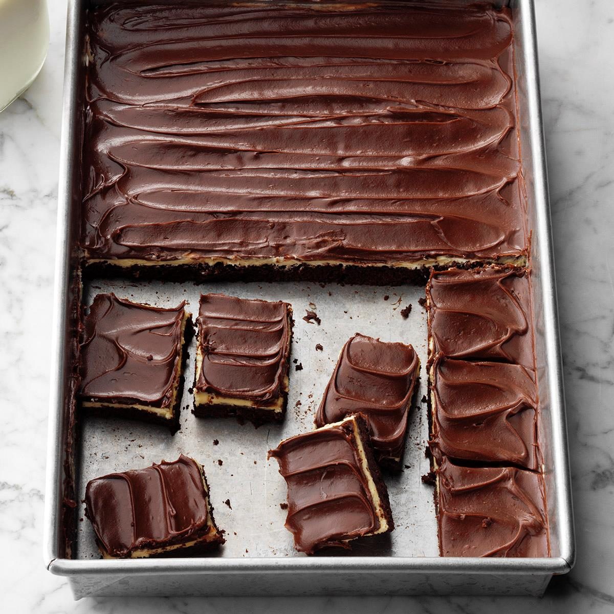 Fudgy Brownies with Peanut Butter Pudding Frosting