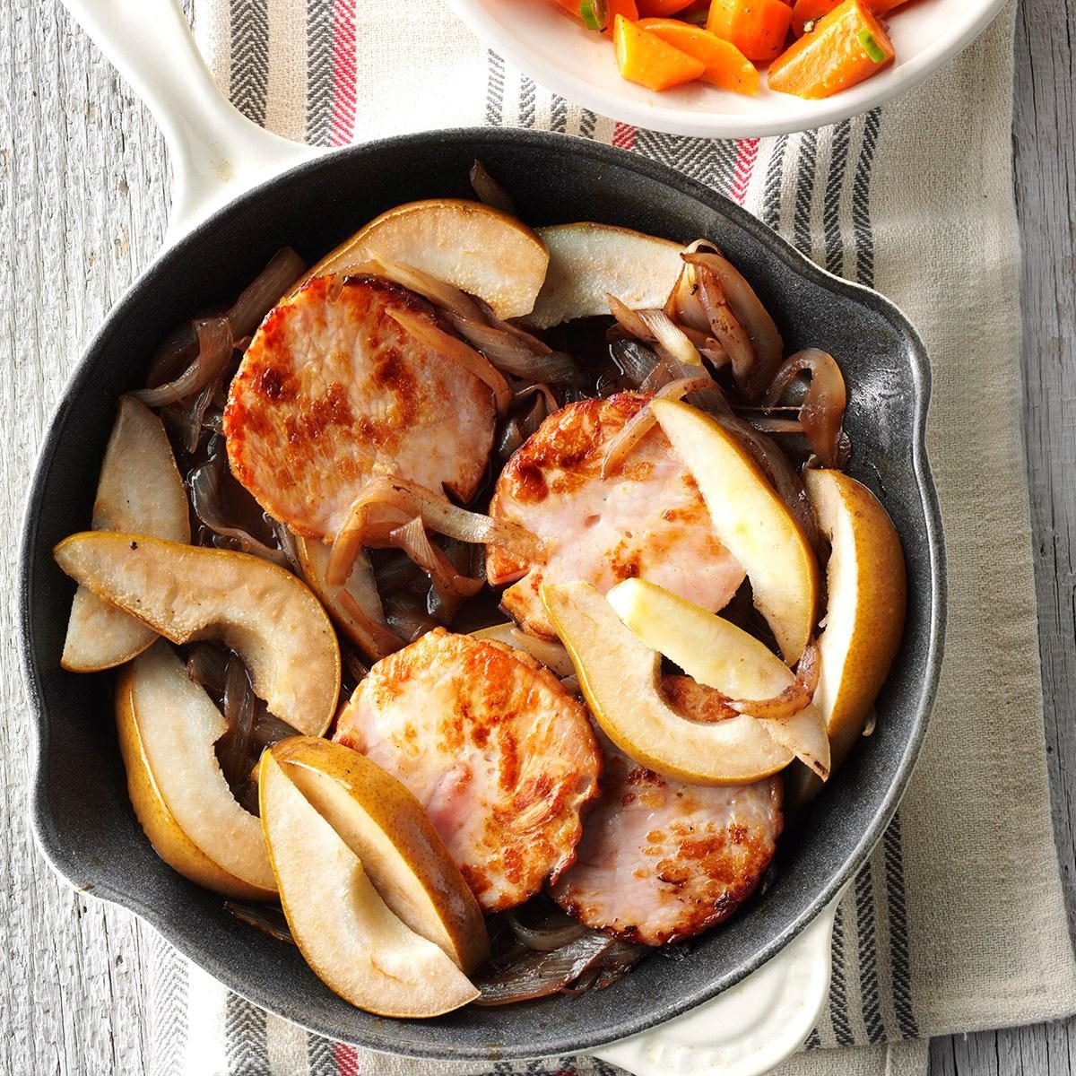 Monday: Glazed Smoked Chops with Pears