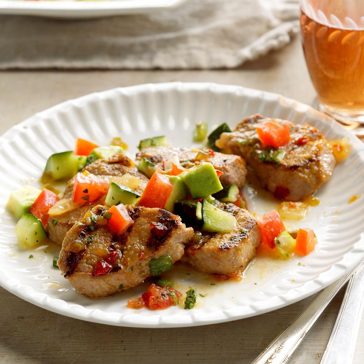 Tuesday: Grilled Pork with Avocado Salsa