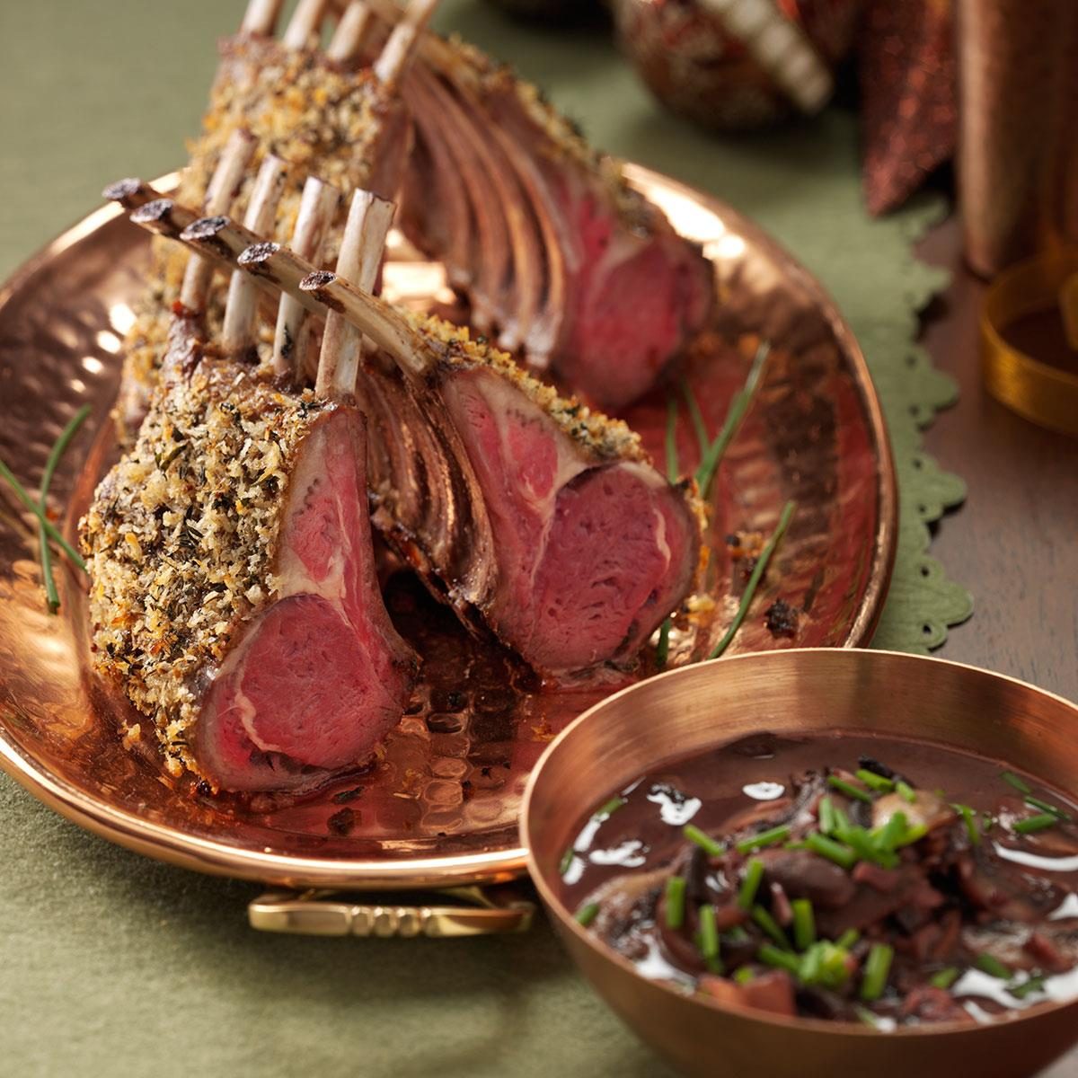 HerbCrusted Rack of Lamb with Mushroom Sauce Recipe How to Make It