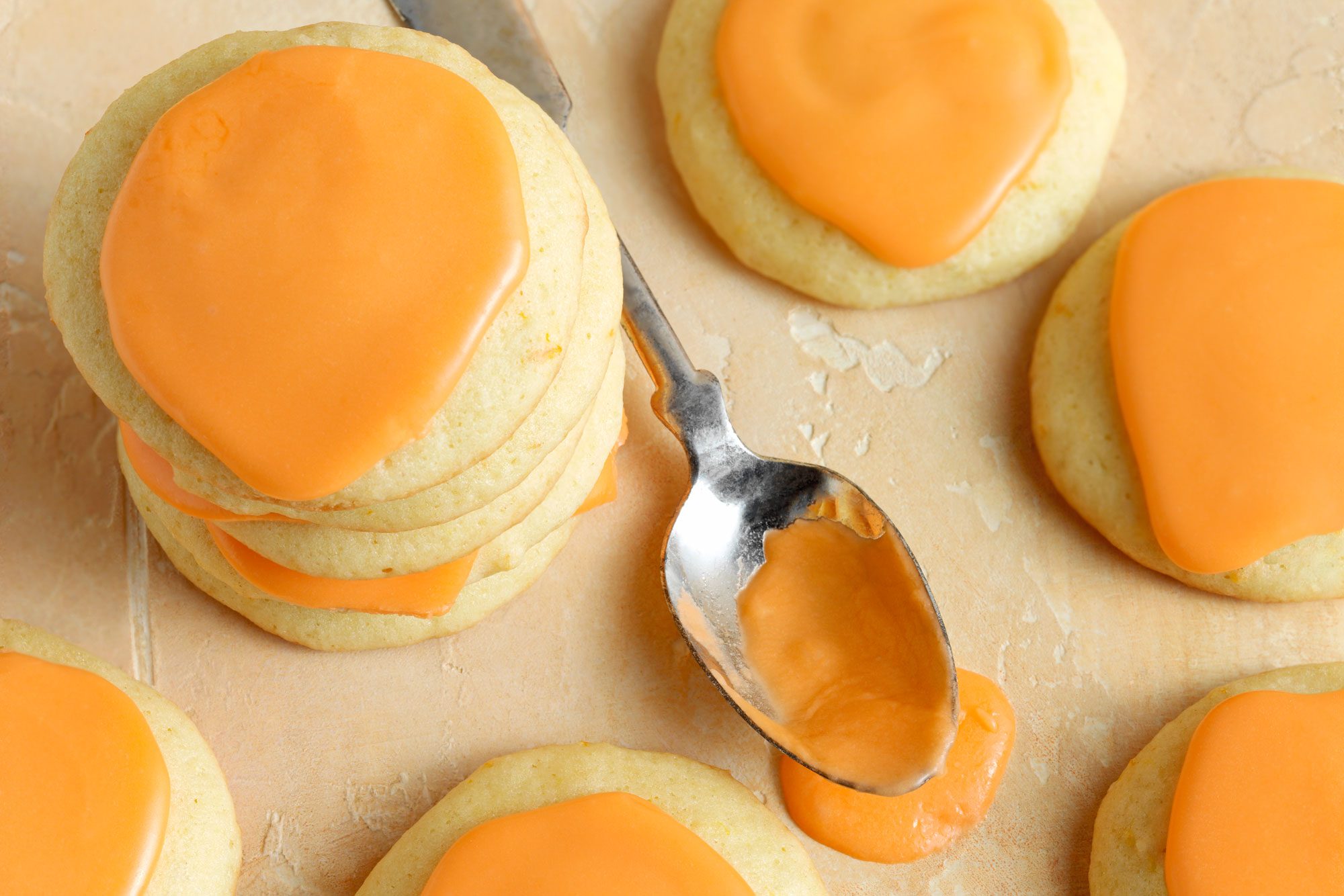 Iced Orange Cookies served with orange icing