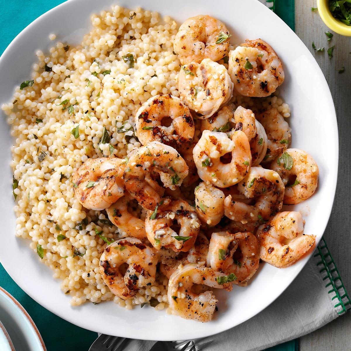 Sunday: Lemon-Basil Grilled Shrimp & Couscous