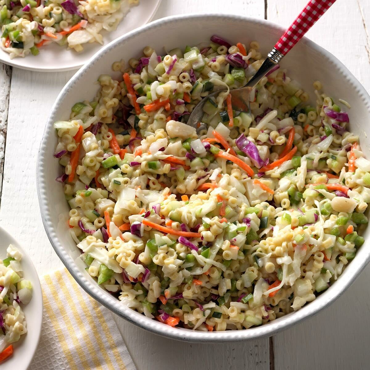 Macaroni Coleslaw in a bowl.