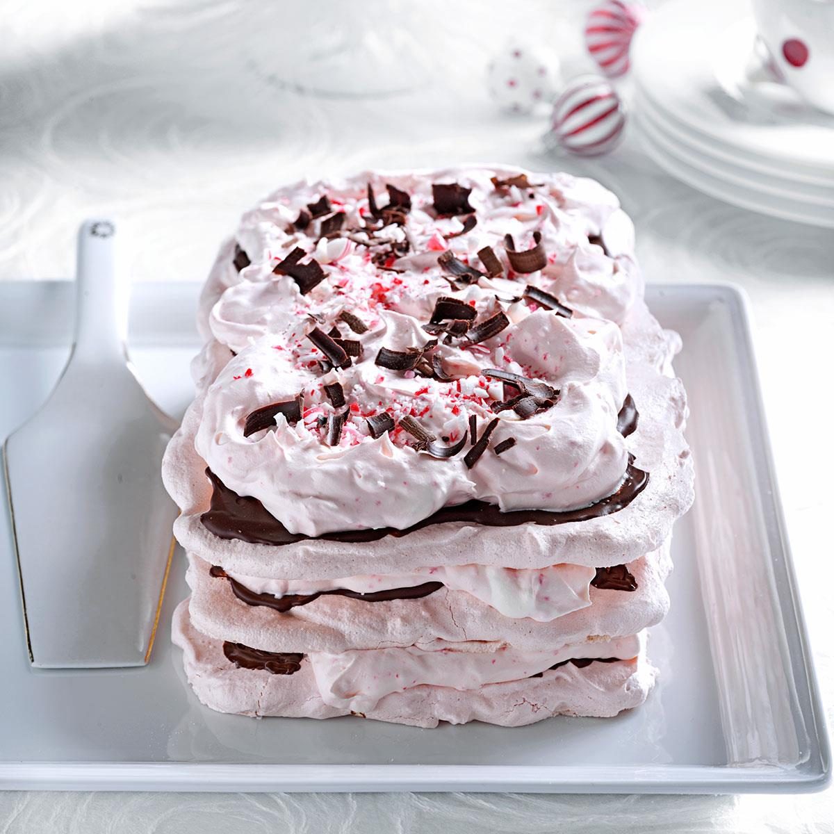 Meringue Torte with Peppermint Cream