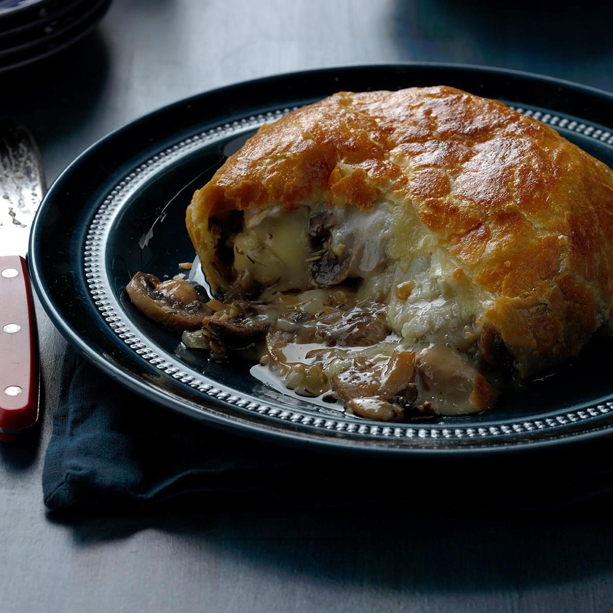 Mushroom-Stuffed Baked Brie